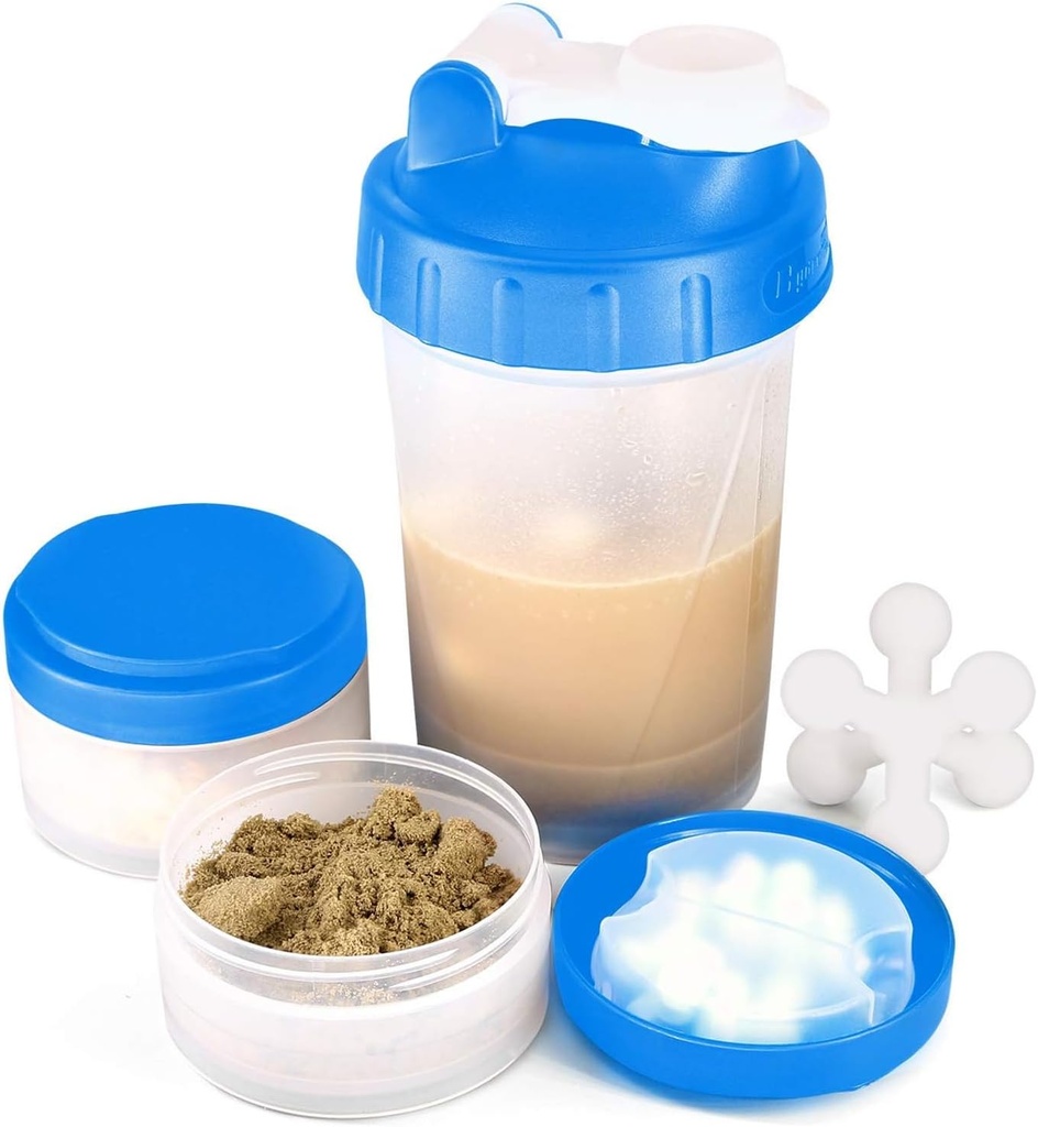 16oz Protein Shaker Steklenica s Shaker žogo in 2 Skladiščni vrči 