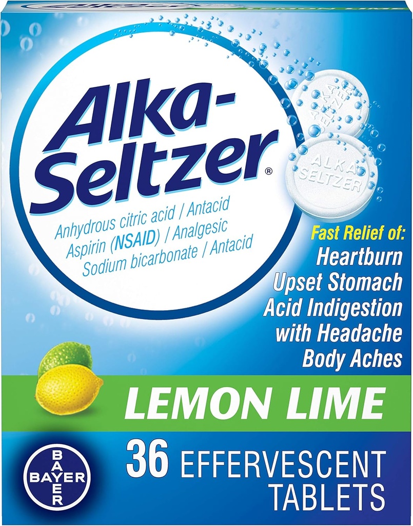 Alka- Seltzerjeva limeta 36 šumeče tablete (paket z 2)