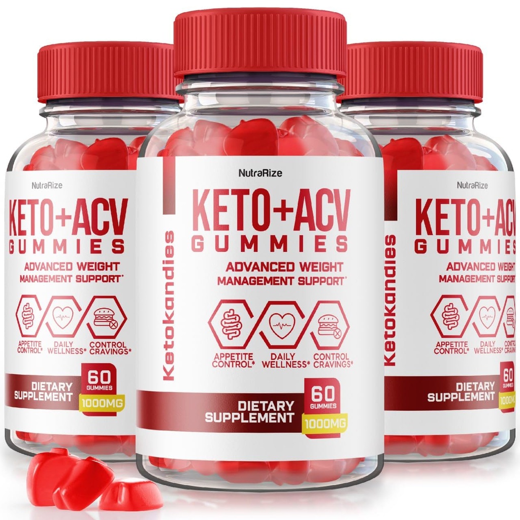 NutraRize (Pack 3 KetoKandies Keto+ACV Gumiji za hujšanje, maksimalna moč dodatek, Keto Kandies Mnenja (180 Gumies)