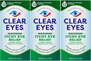 Clear Eyes maximum srbeče oči Relief oči kapljice, 0,5 Fl Oz (paket 3)