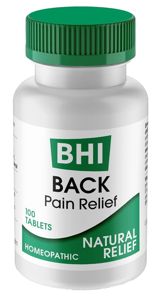 BHI nazaj naravni hrbet, Hip & Leg Pain Relief - 6 Močni multi-Simptom Active Homeopatske sestavine Pomoč Pomirite bolečine v hrbtu, mišična trdnost in spazme naravno za ženske in moške - 100 tablet