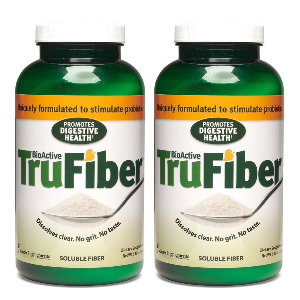 Master Supplements TruFiber - 6.35 oz, Pack of 2 - Prebiotic Fiber za pomoč povečati probiotično rast - Podpira prebavno zdravje - Vegan, Gluten brezplačno - 100 Total Servings