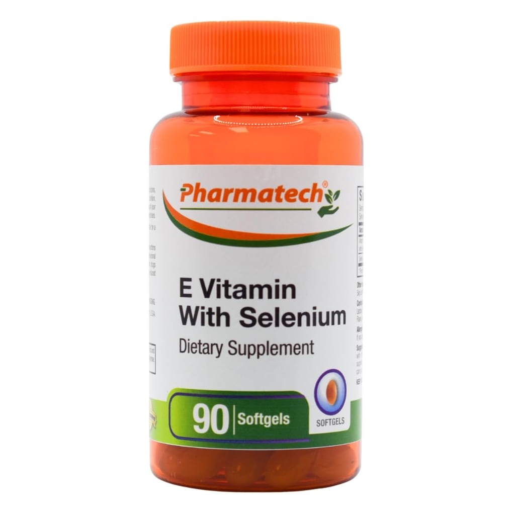 Vitamin E kot dl-Tokoferil acetat in d-Alfa-Tokoferol Plus selen, antioksidant dodatek, Imunska podpora, Podpira zdravo kožo, Gluten-free, Non-GMO, 90 mehkih gelov Izdelano v ZDA
