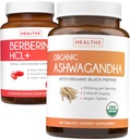 Save 4 (11% Off) - Buy Organic Ashwagandha & Berberine HCL+ - Naravni Synergy Duo - Berberine (60 kapsul) - Organski pepelwagandha Root Powder 1350mg Serve (120 tablet) Naravni nadledvična pomoč