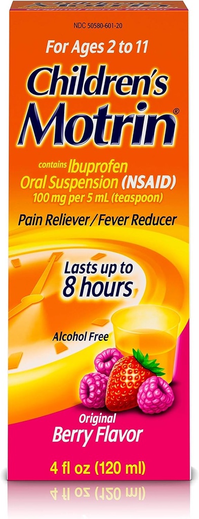 Motrin Otročja peroralna suspenzija, Ibuprofen, Pain Relief, 4 Oz
