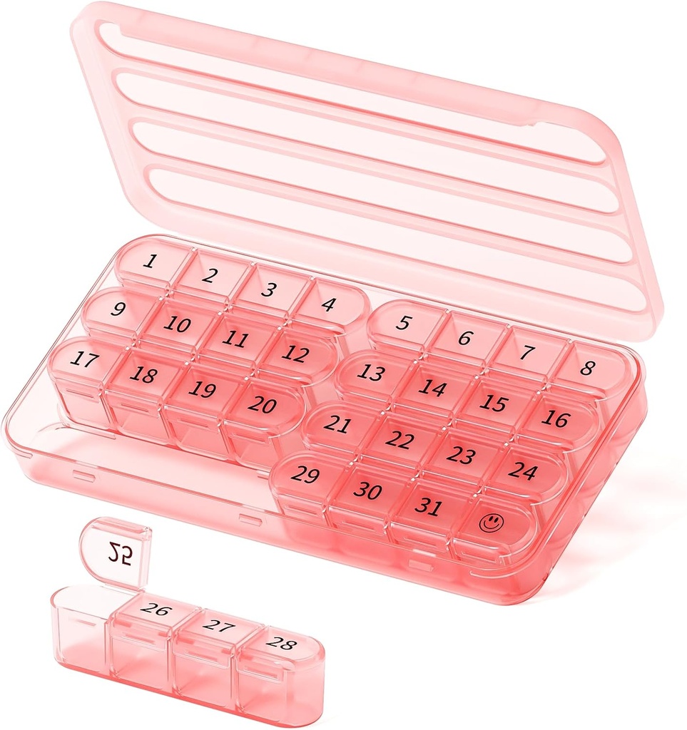 Mesečno tablete Organizator 1 krat na dan,30 dan tablete Box,En mesec tablete primer enkrat na dan,31 dan tablete imetnik zdravila organizator za vitamin,Pink