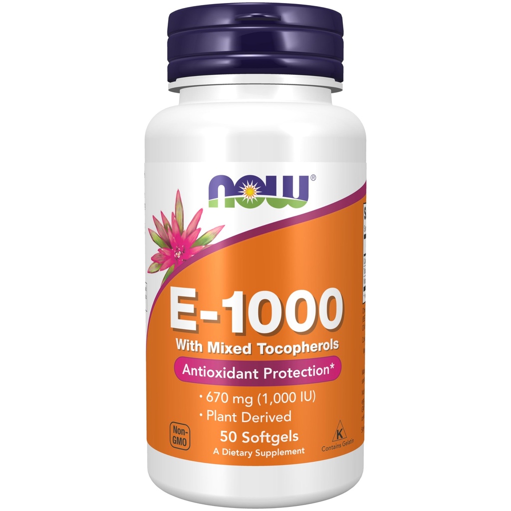 Zdaj prehranska dopolnila, vitamin E-1.000 i.e. mešani tokoferoli, zaščita proti oksidantom*, 50 kapsul