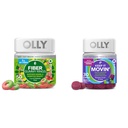 OLY Fiber Gummy obroči, 5g Prebiotična Fiber, FOS (Fructo-oligosaharidi), Prebavna podpora, Berry Melon 50ct & Naj ga premika zaprtje Relief, Rhubarb, Prunes, Amla - Plum Berry Flavor - 30ct