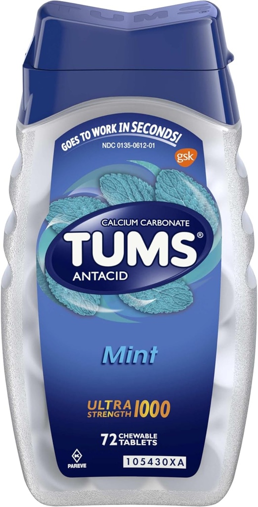 TUMS Ultra moč žvečljive antacidne tablete za lajšanje zgage, pepermint - 72