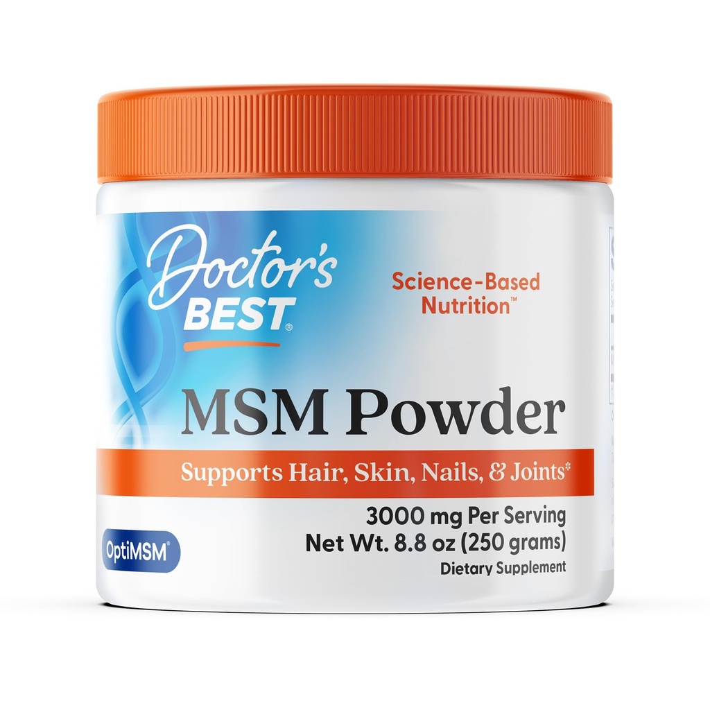 Zdravniki Najboljši MSM Powder, Podpira lase, kožo, nohte, & Joints, Non-GMO, Gluten Free, Soy Free, Vegan Net Wt. 8,8 oz (250 Grams)