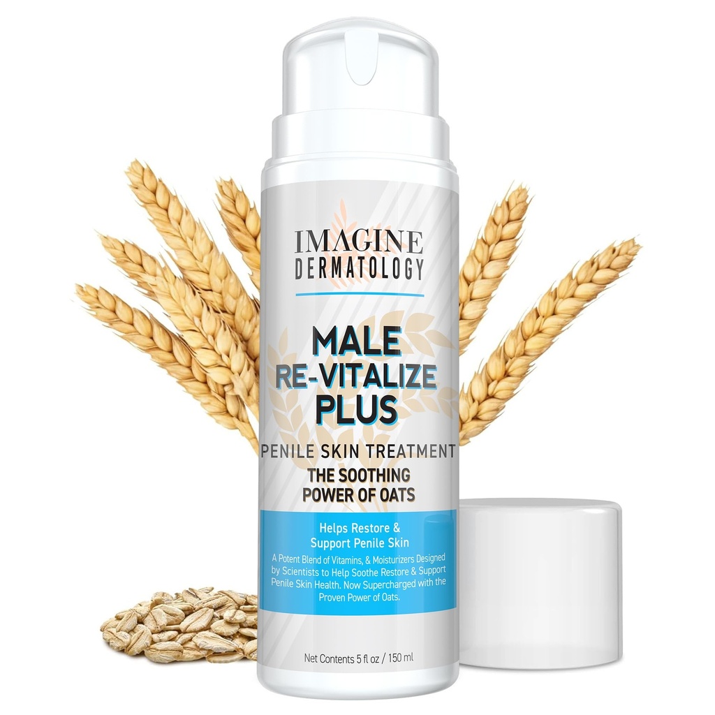 Moški Re-Vitalize PLUS - Oves Penile Health Cream za moške - Olajšajte, Obnovite in podpirajte kožo - Vlažilni Penile losjon - Velika vrednost velikost (5fl oz/150ml)