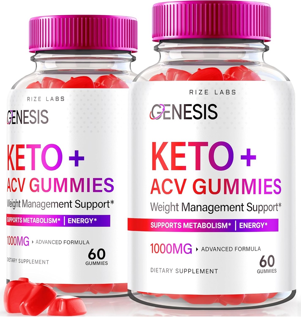 Rize laboratoriji - Genesis Keto Keto+ACV Gummies, dodatek za napredno hujšanje, vse naravne ekstremne 2000mg Gummies (120 Gummies)