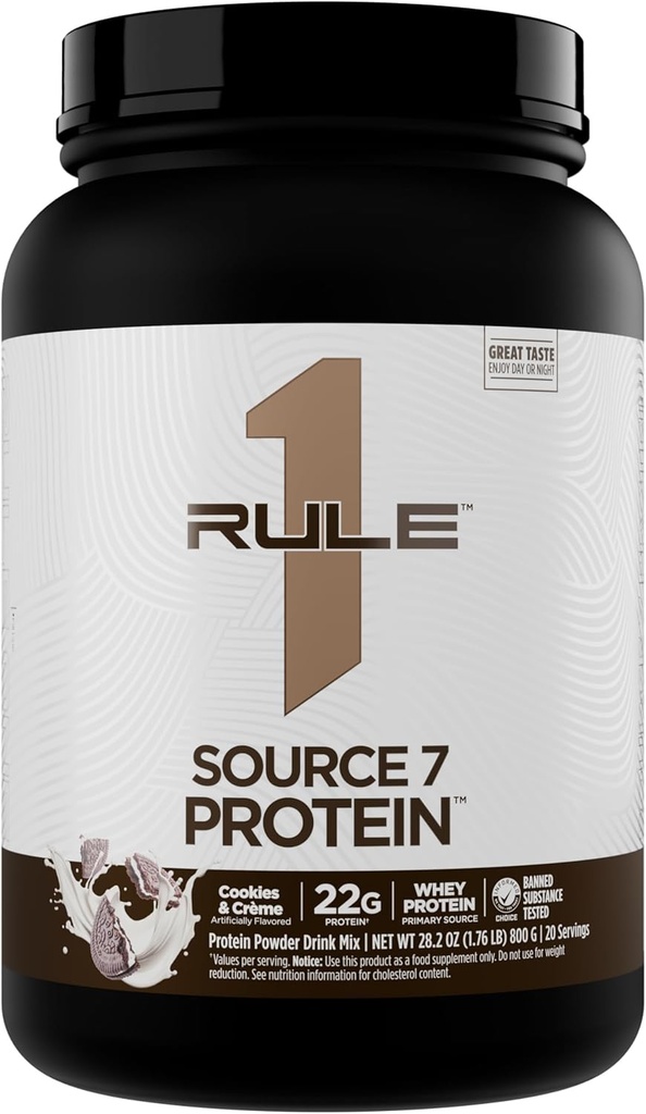 Pravilo 1 Vir 7 Protein – Decadent Flavor, Velvety gladek Tekstura, 22g Kadarkoli proteini, in 10g Seveda pojavljajo EAAs na služijo iz 7 Premium virov (1.8 funti*, Piškotki in smetana)