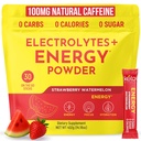 Keto Vitals Elektrolit Energy Drink Powder Packets - Elektrolitni dodatek za energijo in rehidracijo - Jagodna lubenica Keto Powder Packets, 30 Število