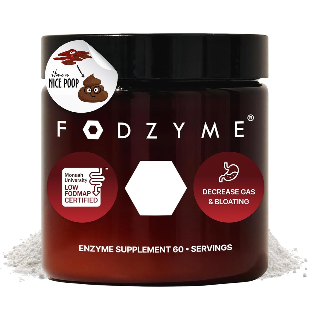 FODZYME® Domov Kit Prebavne encime za zdravje črevesja, lajšanje napihnjenosti, plina, zaprtje, driska, bolečine v trebuhu, nizek FODMAP, 60 odmerek