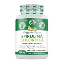 Organske Veda Spirulina & Klorella kapsule, 1500 mg, 300 Count - Spirulina Klorella kapsule s super zelenimi antioksidanti, Phycocianin, Aminokislina - povečanje imunitete, energije, podpora Prebava