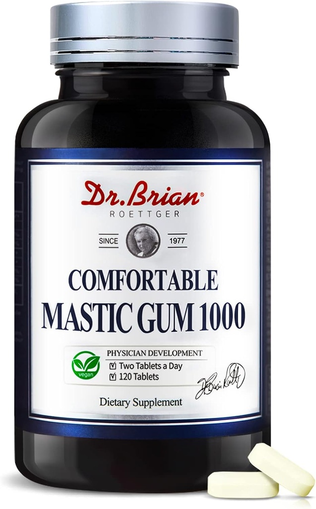 Dr.Brian mastic Gum 1000mg naravna formula, ki podpira gastrointestinalno zdravje, prebavni in imunski sistem – želodec, Duodenal & oralno zdravje 