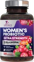 Probiotiki za ženske Prebavna zdravstvena podpora - 90 milijard CFU ženski probiotik, 16 sevi, brusnice, vaginalni probiotik s prebiotiki, PH, Imuni, urinarni, & Feminine Health Support, 120 kapsul