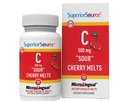Superior Source Vitamin C 500 mg Sour Cherry Melts - Dnevni dodatek vitaminov podpira imuno zdravje - Vitamin C Formula Aids Celično zdravje - 90 Podjezično raztapljanje tablete