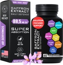 Optimizirani Saffron dodatki - 88.5mg Pure Saffron Extract za podporo razpoloženju, fokus, energija - Plus Crocin, Crocetin, Kaempferol - Gluten-free, Ne-GMO - 1-a-dan 60 kapsul