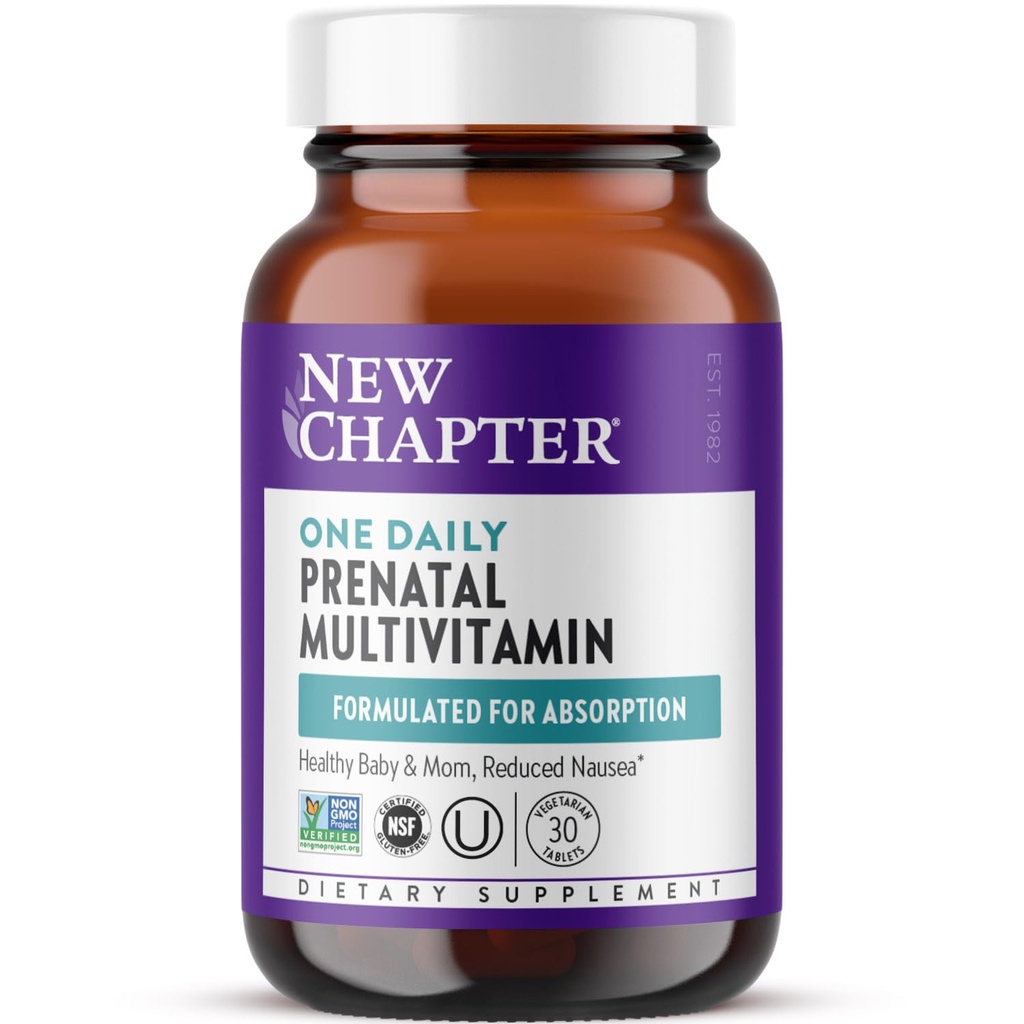 Novo poglavje Prednatalni vitamini, en dnevni prednatalni multivitamin z metilfolatom + holin za zdravo mamo in otroka, Gluten prost in ne-GMO, 30 število
