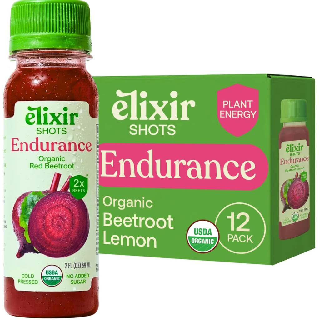 Eliksir Shots, zdržljivost in wellness Shot s hladno pripravljenimi 100% organskih sestavin, pesa, korenček, zelena, limona, Brez dodanih sladkorjev ali umetnih sestavin, 12 Pack