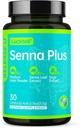 LuckTell Senna Plus 15-dnevno čiščenje - Nežno čiščenje črevesja Detox za ženske in moške s Senna, Cascara Sagrada, Psyllium Husk & MCT Oil, Nature Colon čiščenje s probiotiki, Izdelano v ZDA,30 Kapsule