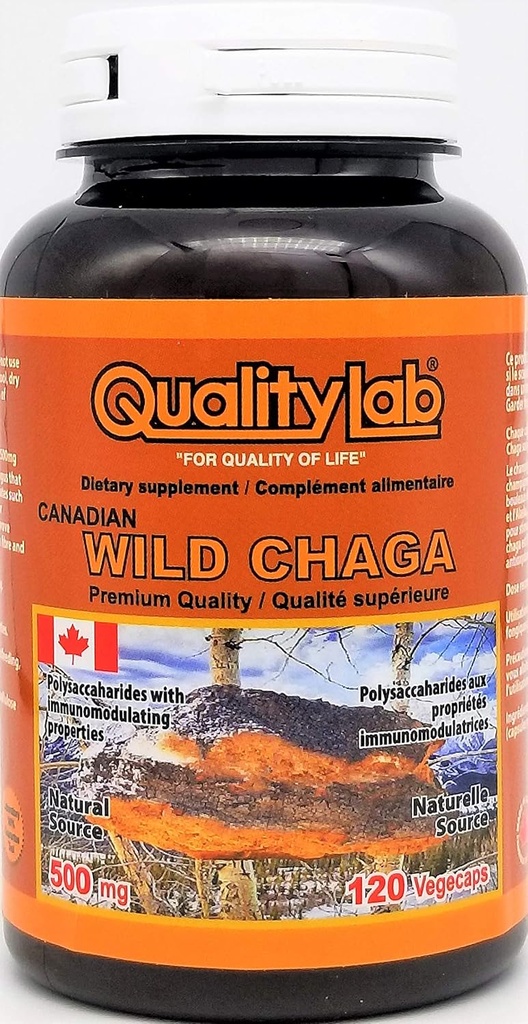 Wild Chaga Supplement 500 mg 120 rastlinjakov (Made in Canada)
