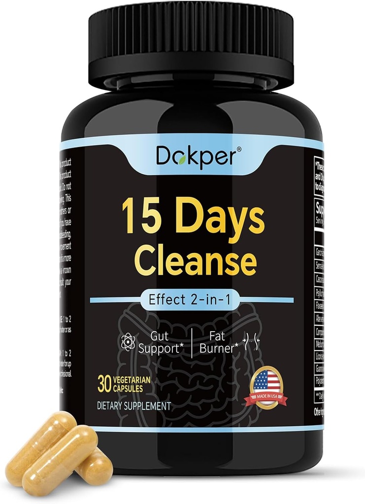 Detox naravne čistilne snovi, 15 dni 2- v-1 Gut podpora, čiščenje kolonij za moške in ženske, Senna Leaf, Cascara Sagrada, Psyllium Seed Husk Powder, Aloe Vera Extract, 30 kapsul