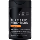 Športne raziskave Kurkumin C3 Complex - Softgels z Bioperine Black Pepper Extract & organsko kokosovo olje, standardiziranih 95% kurkuminoidi - Non-GMO Verified & Gluten Free - 500mg, 120 Count