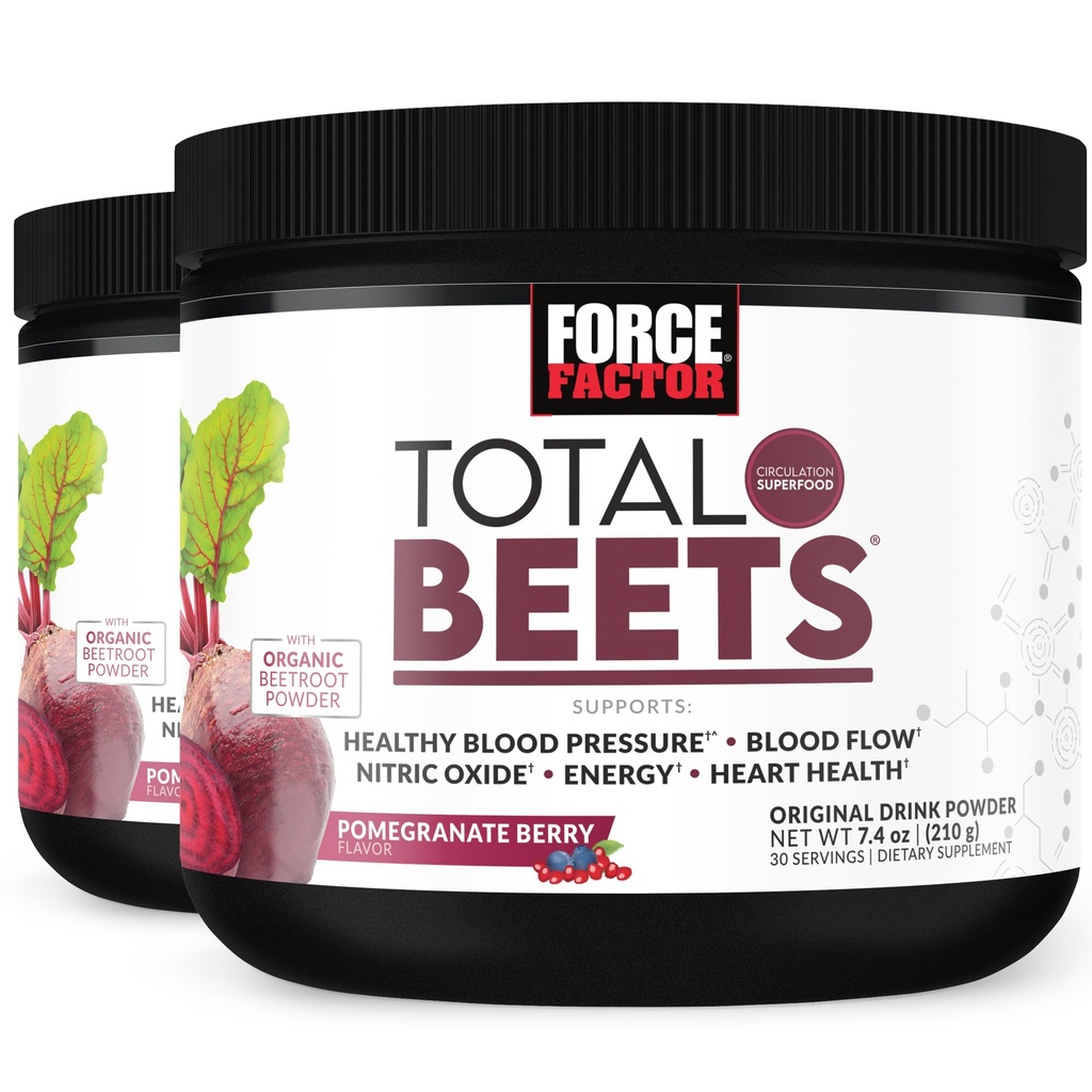 Sila Factor Total Beets Drink Mix Superfood Powder z nitrati za podporo cirkulacije, dušikov oksid, energija, vzdržljivost, in Stamina, Kardiovaskularno zdravje srca dodatek, 60 Serving, 2-Pack