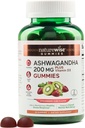 NatureWise Ashwagandha Gummies - Jagoda Kiwi - KSM-66 z vitaminom D3 - Pomirjujoča podpora razpoloženju - Vegetarian - Non-GMO, Gelatin in Gluten Free - 90 Count[45-Day support]