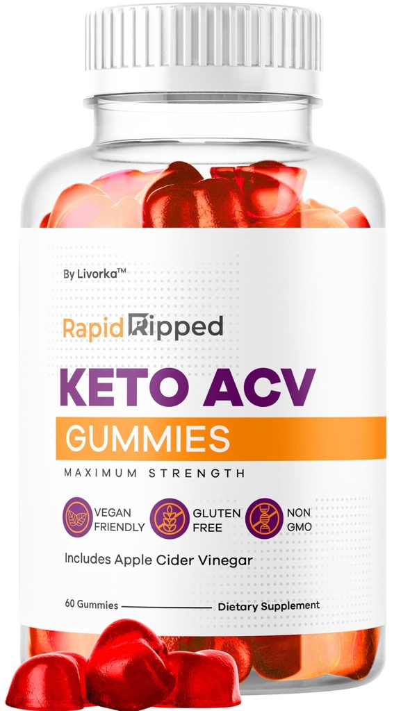 Rapid Ripped Keto ACV Gumies Podpora za hujšanje, Rapidripped Keto Plus Apple Cider Gummy Napredna Formula 1050MG, Vse naravne Gomitas Mnenja, 60 Gumies za 1 mesec