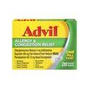 Advil Alergija in zastoji Relief tablete, Bolečina Reliever, Zvišana telesna temperatura Reduktor in Alergija Relief z Ibuprofen, Fenilefrin HCl in Klorfeniramin Maleat 4 mg - 20 Obložene tablete