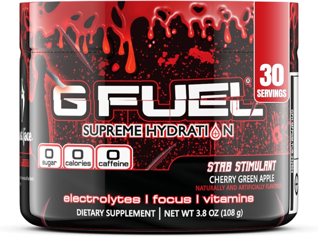 G Gorivo Elektrolit Powder, Cherry Green Apple, Stab Stimulant, Zero Sugar in Kofein-free Hidracija Mešamo z elektroliti in vitamini, 3.8 oz (Ghost Face, 30 Serving)