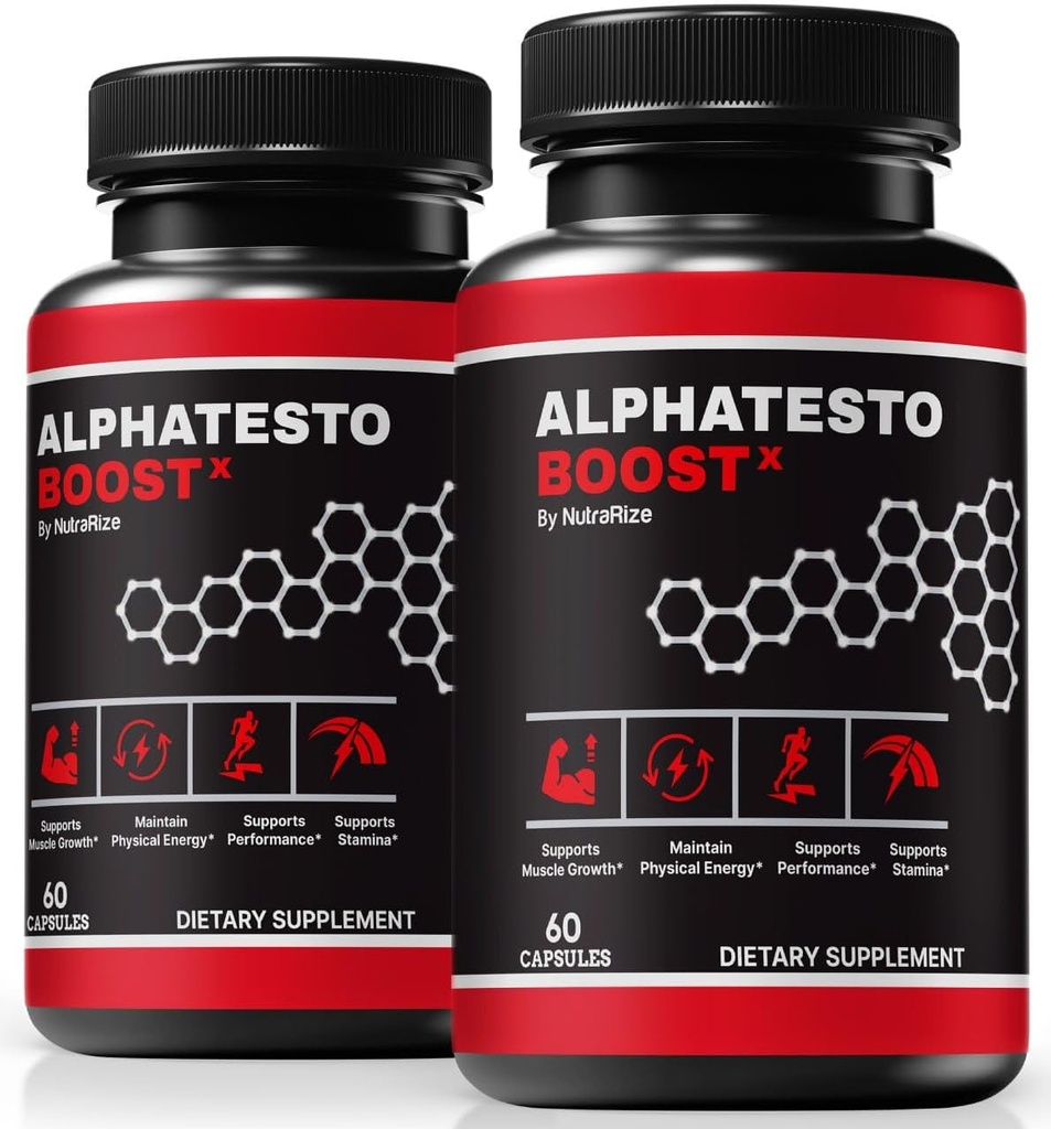 (2 Pack) Alpha Testo Boost X za moške, Uradna Alpha Test Boost X tablete, Vsenaravni moški formula za podporo mišice funkcijo in Stamina, Daily Nutrition za vsakodnevno oceno uspešnosti (120 kapsule)