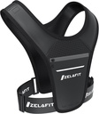 ZelaFitTM Tečeči nosilec telefona za ženske in moške – Kot nalašč za tek Gear, Tekalni pribor, Tekalni Essentials - Lahek Chest Rig Telefon Imetnik za tek (črna)