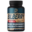 10in1 Izvleček borovnice za oči dopolnilo za 3 mesece - enakovredno 9260mg z grozdnim semenom, Korenčkom, Bezgovo jagodo, Eyebrightom, Quercetin & More Herbs - ne-GMO, Gluten Free - 90 Veganske kapsule
