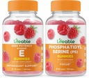 Življenjski vitamin E + fosfatidilserin (PS), Gummies Bundle - odličen okus, Vitamin dodatek, Gluten brezplačno, GSO brezplačno, Žvečljivi gumi