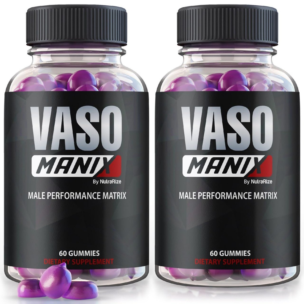 (2 paket) VasoManix Gumies, Vaso Manix Classic moški dodatek, Vse naravne formule za moške, Premium Gummy za podporo uspešnosti, Zaupanje in splošno zdravje, Uradna mnenja (120 Gummies)