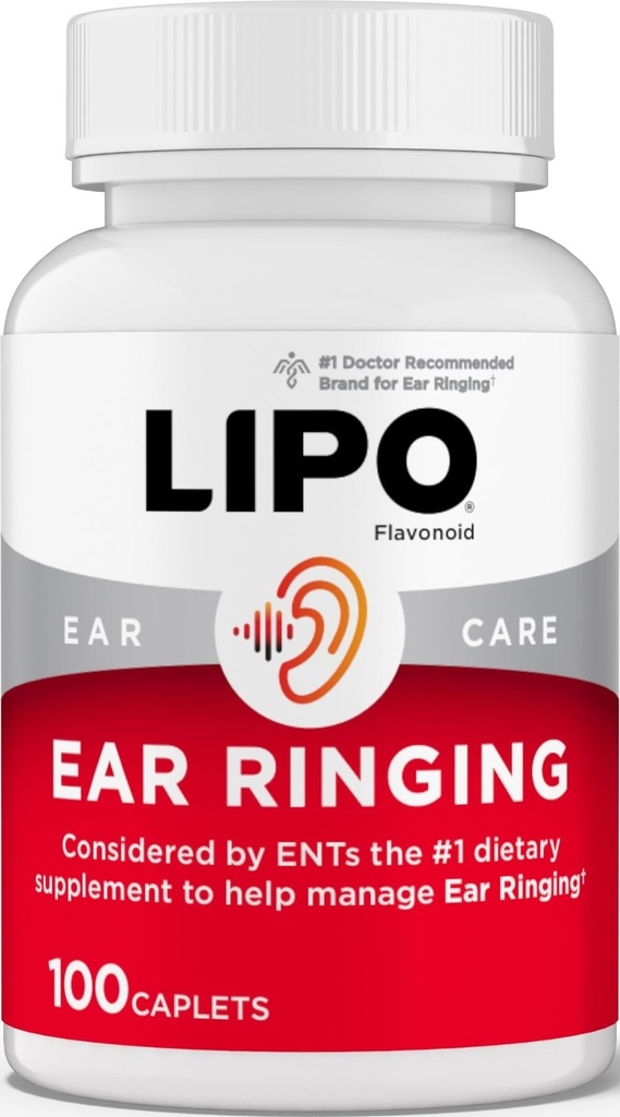Lipo-flavonoid Plus tinitus Relief - zdravnik-priporočen za zvonjenje ušesa - klinično dokazano Lemon Bioflavonoid kompleks z vitamini C, B1, B2, B6, B12, & Kalcij - 100 Kapleti