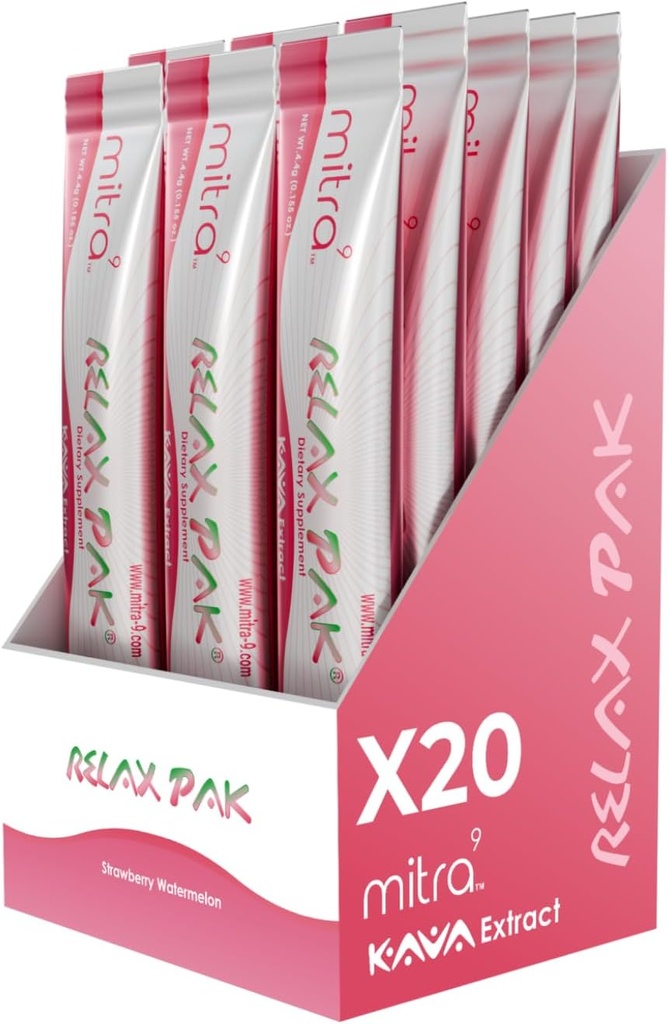 Mitra9 Kava Powder RelaxPak - Jagodna lubenica Kava Ekstrakt Powder Packets 