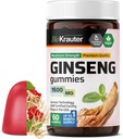 BIO KRAUTER Panax Ginseng Gummies - 1500 mg Jakost - 60 Štetje - Žvečljiva rdeča ginseng dodatek - Imunska podpora Gumies - Vegan, pektin-bazen, Non-GMO
