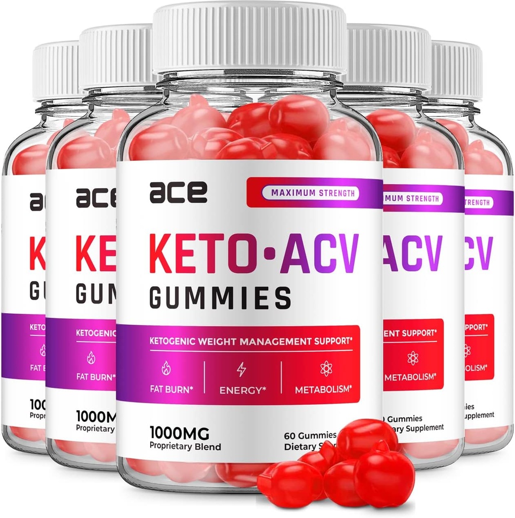 (5 paket) Ace Keto ACV Gummies - Napredna Formula Ace Keto Plus ACV Gummies Apple Cider Vinegar Ace ACV, Upravljanje teže, Dietni dodatek Ocene moških žensk (300 Gummies)