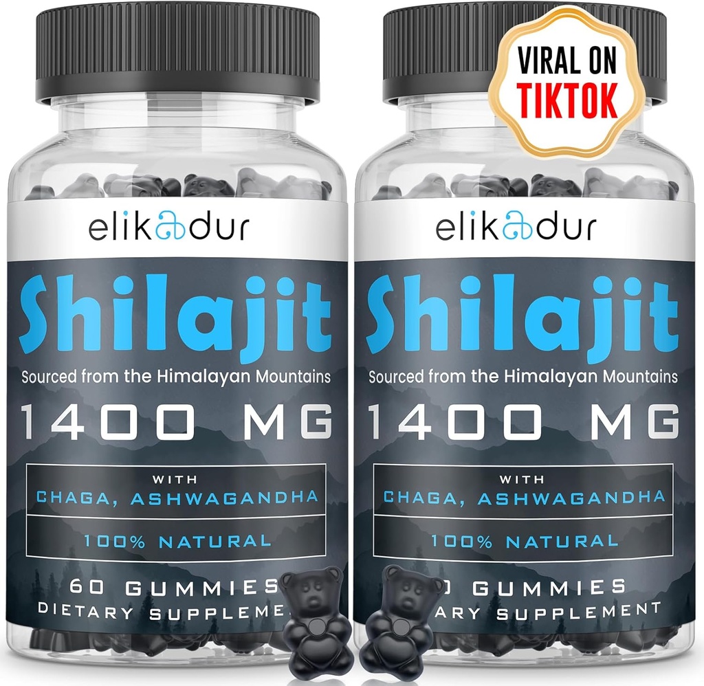 84.000 MG organski shilajit Gumies z 85+ Trace minerali, Fulvic Acid, Shilajit za moške in ženske, energijska in imunosupresivna podpora, Visoka jakost zlata stopnje, Sugar-free, Vegan, 100% Natural 120 Gumies