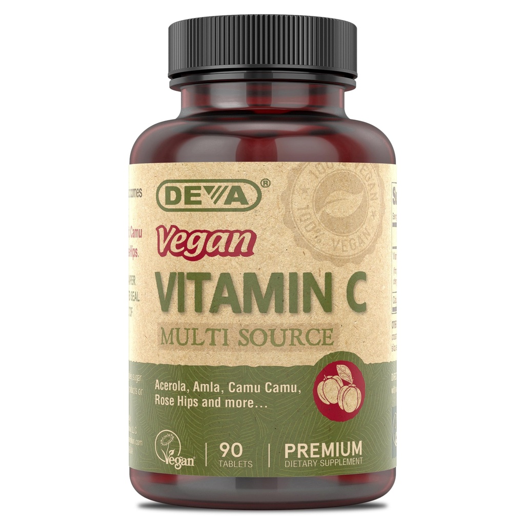DEVA Vegan Vitamini - Vegan Food Based Premium Vitamin C - Multisource - Non-GMO - 90 tablet