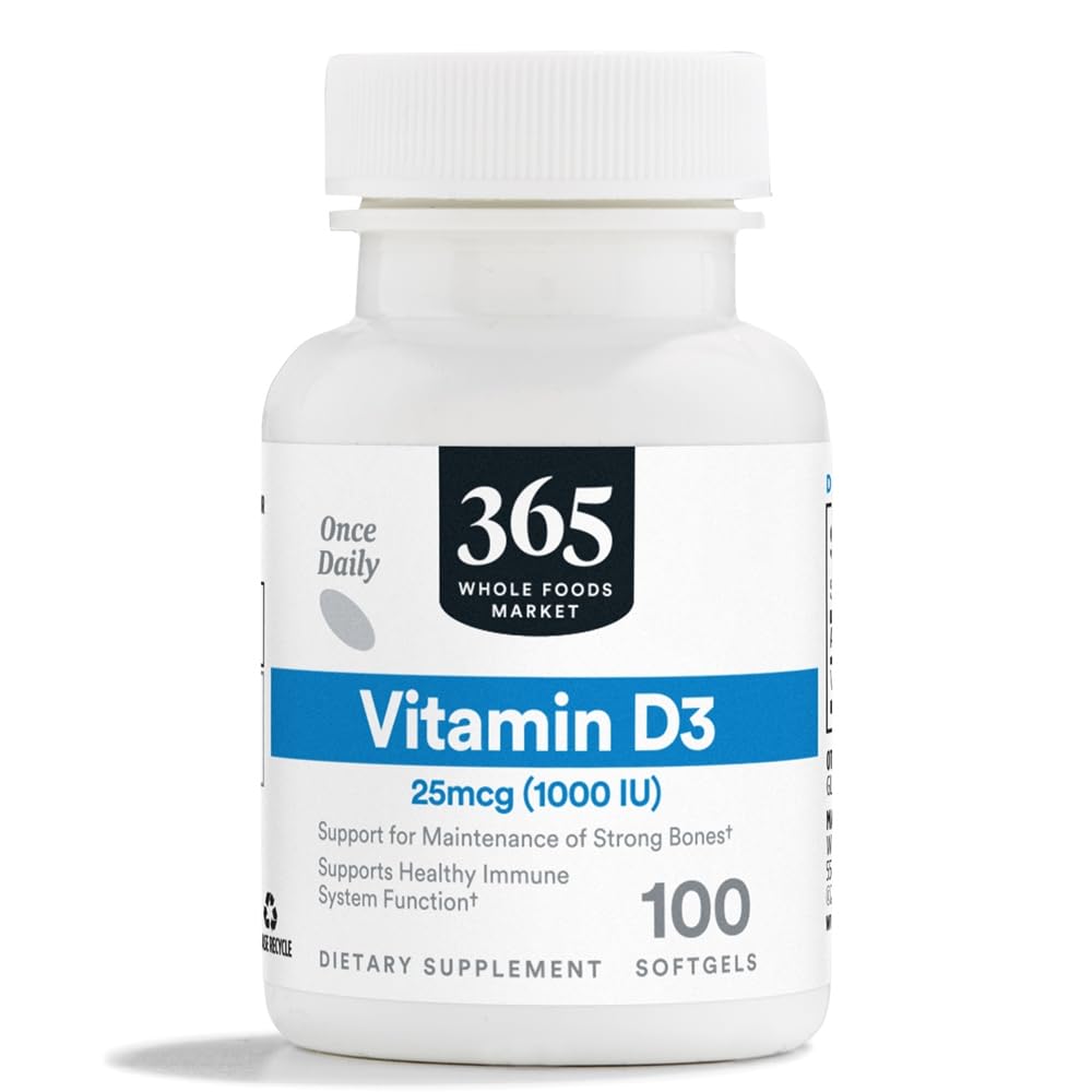 365 po celotnem trgu živil, vitamin D3 Softgels, 1000 i.e., 100 CT