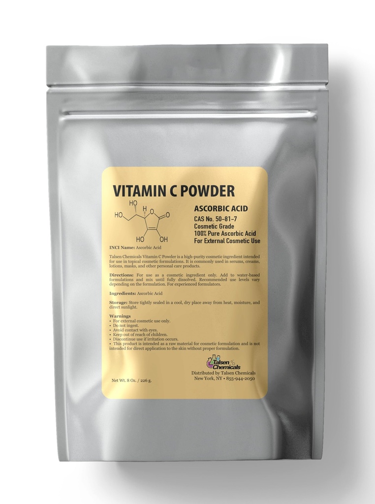 Pure Vitamin C Powder Organic (8 Oz / 226 g) Askorbinska kislina Prašek Močen antioksidant za kožo DIY nego kože