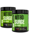 Jacked Factory NITROSURGE Pre Workout dodatek za energijo, Instant moč pridobi, Clear Focus, & Intenzivne črpalke (Arctic White, 30 Servings & Cherry Limeade, 30 Servings)