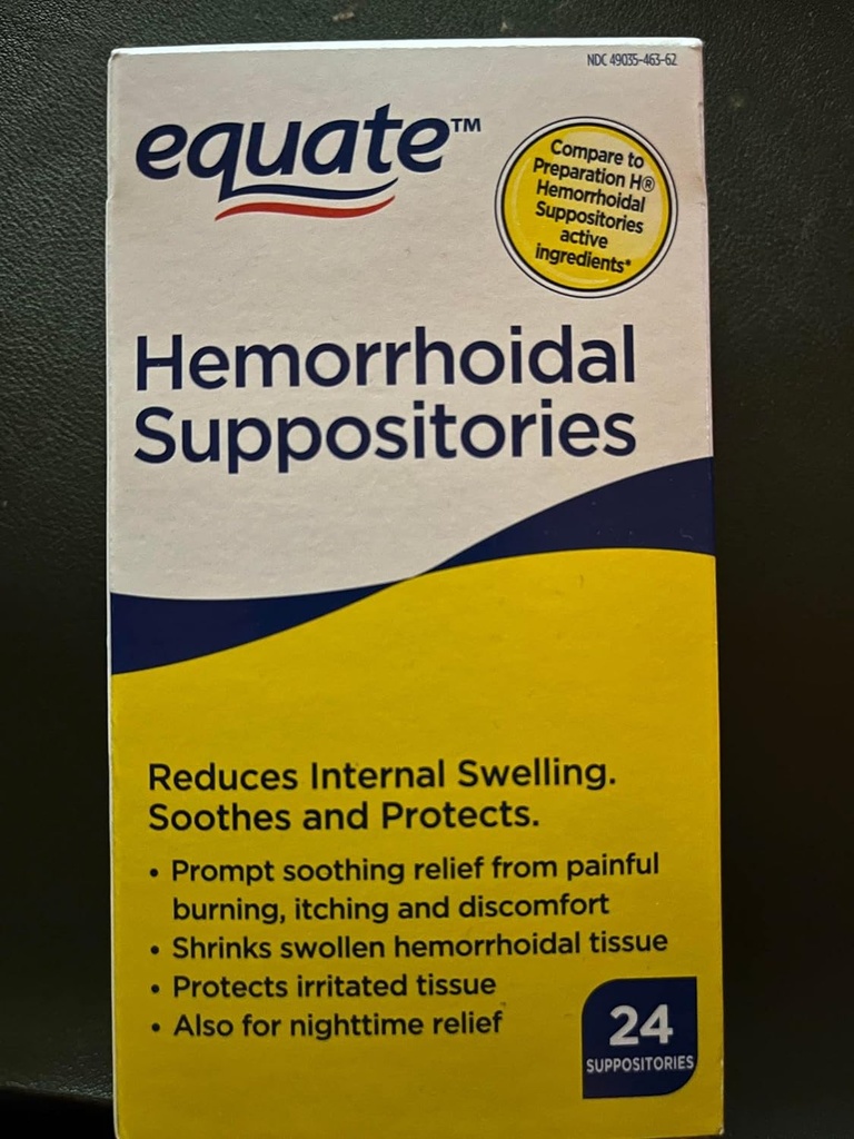 Equate Hemorrhoidalne hranilnice 24 Ct po ekvatu
